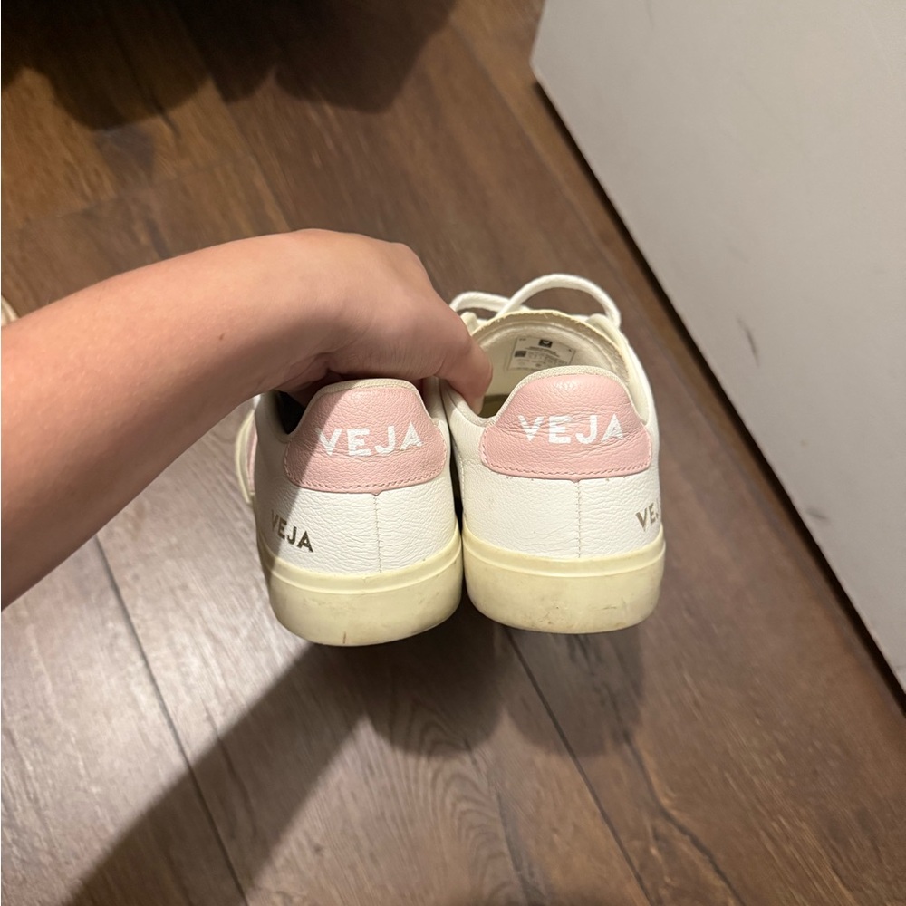 Veja Women's Sneakers in White and Pink - Picture 3 of 6